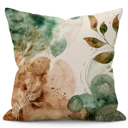 YOU FOUND ME Boho Throw Pillow Covers 18x18 Inch, Vintage Bohemian Carpet Print Pillowcase, Soft Decorative Cushion Cover for Couch Sofa Bedroom Living Room Decor (Pink&Green) - color: Pink&green