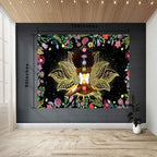 Ine Ive African Chakra Tapestry African American Woman Zen Meditation Tapestries100x90 Inch Starry Sky Flower Garden Inspirational Afro Yoga Wall Art for Bedroom Dorm Decor - size: 100"L x 90"W