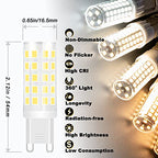 ALIDE G9 5W Led Bulbs 4000K Natural White,50W 60W Halogen Equivalent,AC120V T4 G9 Bi-pin Neutral White Led Bulbs for Chandelier Home Lighting,550LM,10Pack, Non-dimmable - color: 5w 4000k Natural