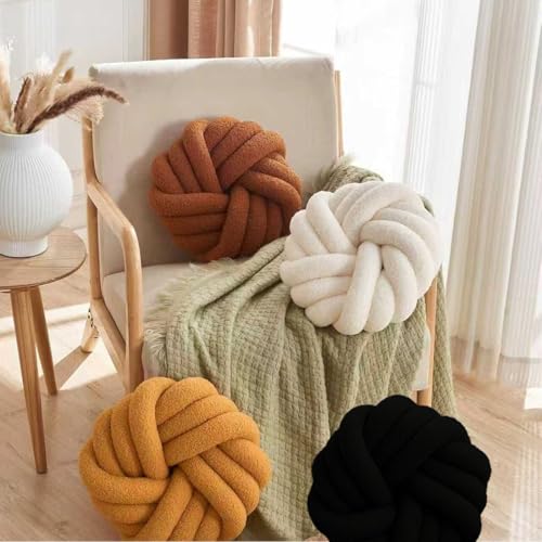 Black Ball Pillow 11.8 Inches Round Black Throw Pillow Simple Modern Ball Shaped Throw Pillow，Nordic Style Cushion Decorative Pillow for Couch,Sofa,Bedroom - color: Black Ball