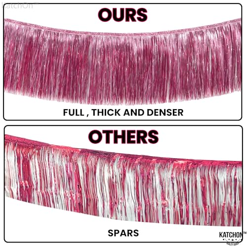 KatchOn, XtraLarge Pink Fringe Banner - 6.5 Ft,Pack of 2 | Fringe Garland for Birthday Party | Pink Streamers for Gender Reveal, Bachelorette Party Decorations | Graduation Decorations 2026 - color: Pink