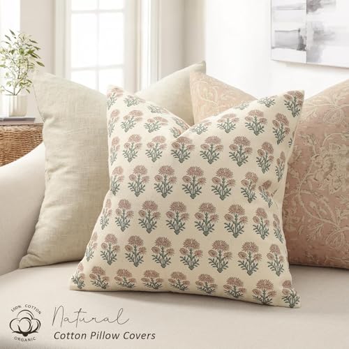 Farmhouse Floral Pillow Covers 12x20 Set of 2, Country Botanical Throw Pillow Cover for Sofa Couch Bed Living Room, Rustic Vintage Flower Cushion Covers Cottage Home Décor,Blush Sage - color: Blush Sage, size: 20" x 12" (Pack of 2)