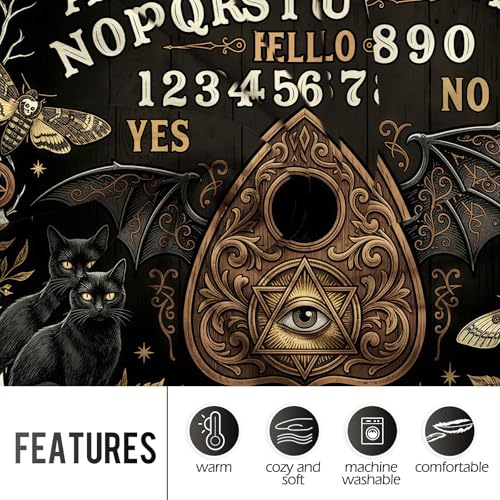 Levens Ouija Board Throw Blanket - Lightweight Soft Cozy Flannel Lap Blankets for Napping- Moody Decor for Couch Sofa Bed 50"x60" - Gothic/Witchy/Birthday Gifts for Occult Fans Women Men Teens - color: Ouija Board, size: 50"x60"