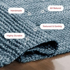 Nuloom Daniela Blue, 6' x 9', Handmade, Jute, Tassel, Soft and Textured, High Traffic, Stain Resistant, Easy Clean, Durable Area Rug for Bedroom, Living Room, Dining Space, Foyer, Entryway - color: Blue, size: 6' x 9' (Rectangular)