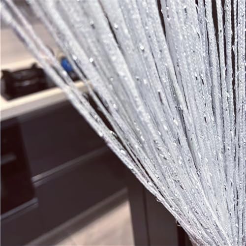 ave split Decorative Door String Curtain Wall Panel Fringe Window Panel Drapes Room Divider Blind Divider Tassel Screen Home 100cm*200cm (white1) - color: White1