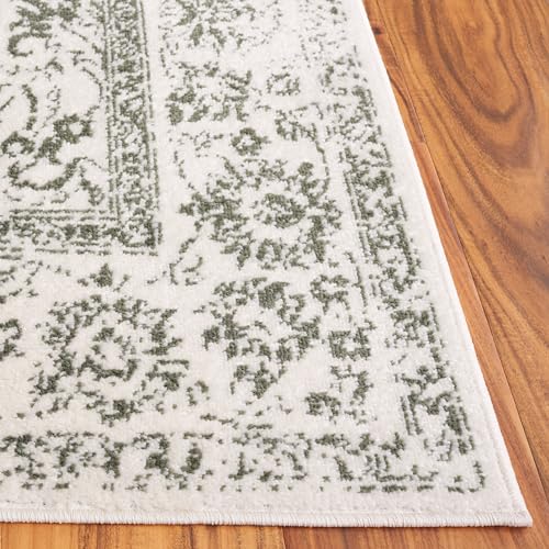 SAFAVIEH Adirondack Collection Area Rug - 2'6" x 4', Ivory & Dark Green, Distressed Vintage Floral Design, Non-Shedding & Easy to Clean, Ideal for Hallway, Foyer, Entryway, Accent Space (ADR109X) - color: Ivory/Dark Green, size: 2'6" x 4' (Rectangular)