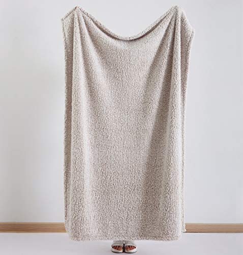 Ultra Soft Cozy Sherpa Throw Blanket, 2 Tones Ombre Light Brown Pattern Reversible, Light Weight Warm Decorative Boho Style Throw Blanket Cover for Sofa, Couch, Bedroom,Travel, 60”x80” - color: Light Brown, size: Twin-60'' x 80''