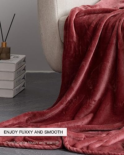 KMUSET Fleece Blanket Throw Size Coral Lightweight Super Soft Cozy Luxury Bed Blanket Microfiber - color: Coral, size: Throw(50"x60")
