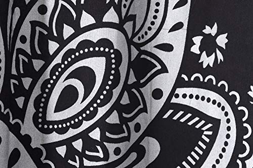 Popular Handicrafts Indian Hippie Bohemian Beautiful Ombre Color Mandala Curtain Panels Black Silver - color: Black Silver, size: 38"W x 83"L (Pack of 2)
