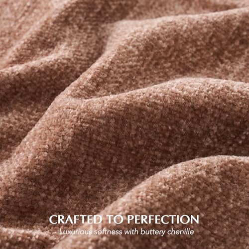 EverGrace Soft Chenille Throw Blanket for Couch, Cozy Plush Fuzzy Decorative Chenille Knit Throw Blanket with Tassels, Lightweight Blanket and Throws for Bed Sofa Gift Home Decor, Clay 50"x60" - color: Clay, size: 50"x60"