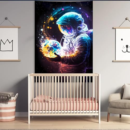 Atrippy Astronaut Space Tapestry for Bedroom, Galaxy Alien Poster Wall tapestries, Outer Spaceman Wall Hanging for Boys Men Guys, Anime Room Decor for Gamer Dorm Living Room College 60in×79in - color: Planet Astronauts, size: 79"L x 60"W