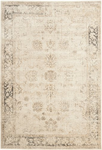SAFAVIEH Vintage Collection Accent Rug - 4' x 5'7", Stone, Oriental Distressed Viscose Design, Ideal for High Traffic Areas in Entryway, Living Room, Bedroom (VTG117-440)