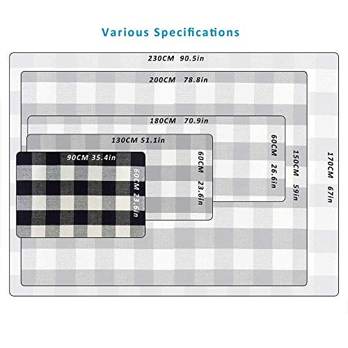 Winwinplus Buffalo Check Area Rug, Plaid Runner Rug Cotton Hand-Woven Machine Washable Checkered Runner Rug, Black and White Floor Rugs for Kitchen/Bathroom/Bedroom, 2 ' x 6 ' - color: Black and White Plaid, size: 23.6'' x 70.9''