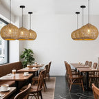 Farmhouse Rattan Pendant Lights 13.8" Wicker Hand-Woven Wicker Chandelier 1-Light Coastal Seagrass Hanging Light Fixture for Kitchen Island Bedroom Dining Room Hallway Entry Bar Restaurant - color: Coffee-A