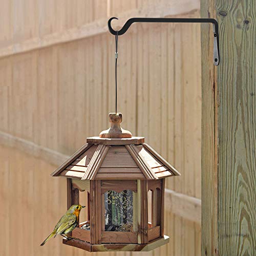 AILIN YELOKIE 12" Plant Hangers 6-Pack - Heavy Duty Rust-Resistant Steel Hooks for Bird Feeders, Indoor/Outdoor Plants & Wall Decor, Black - color: Black, size: 12in-6-Black