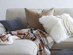 basic home® Hotel-Style Goose Feather Pillow Insert for Sofa & Bed - 100% Odorless & Plump Cushion Filler - 233TC Cotton with Inner Liner to Prevent Poking (22x22 Inch) - size: 22x22