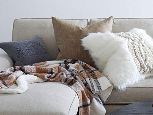 basic home® Hotel-Style Goose Feather Pillow Insert for Sofa & Bed - 100% Odorless & Plump Cushion Filler - 233TC Cotton with Inner Liner to Prevent Poking (22x22 Inch) - size: 22x22