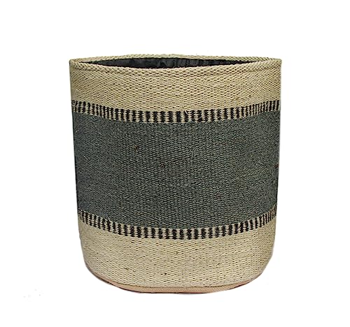 Sturdy Jute Planter Basket Modern Woven Basket for 8" Indoor Planters, 10” x 10” Storage Organizer Basket Rustic Home Decor, Storage Earth-friendly Cotton Planter (10x10 Inches, turquoise Stripe) - color: Turquoise Stripe, size: 10x10 inches