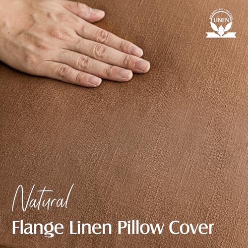 Foindtower Pack of 2, Decorative Linen Soild Throw Pillow Covers Soft Accent Cushion Case Boho Farmhouse Pillowcase for Chair Couch Sofa Bedroom Living Room Home Decor 16 x 16 Inch Orange Brown - color: Hazel, size: 16" x 16" (Pack of 2)