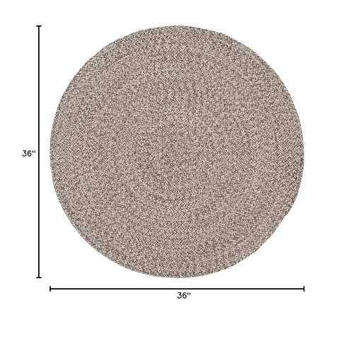 SAFAVIEH Braided Collection Area Rug - 3' Round, Ivory & Beige, Handmade Woven Cotton, Boho Reversible Style, Ideal for Living Room, Bedroom, Dining Space (BRD256B) - color: Ivory/Beige, size: 3' (Round)