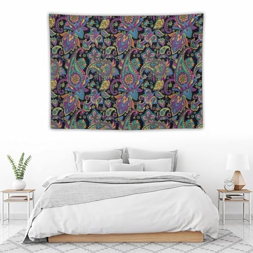 KANEPE Boho Tapestry Blue Vintage Medieval Tribal Floral Paisley Pattern Wall Hanging Tapestries Home Decor for Living Room Bedroom Apartments Farmhouse Dorm,40inx30in (102×76cm)【Small】 - color: Boho-10, size: 40Wx30L