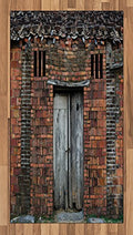 Lunarable Antique Area Rug, Severe Corrosion of The Mud-Brick Hut Weathered Facades Aged Poverty View, Flat Woven Accent Rug for Living Room Bedroom Dining Room, 2' 6" x 5', Grey Burnt Sienna