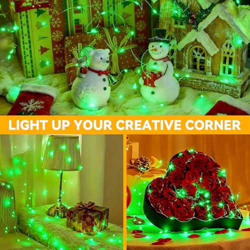 Twinkle Fairy Lights 8 Modes with Remote and Timer 33ft 100LED USB Plug in String Lights Waterproof String Lights for Bedroom Indoor Wreath Party Wedding Christmas Decoration, Green - color: Green, size: 1 Pack