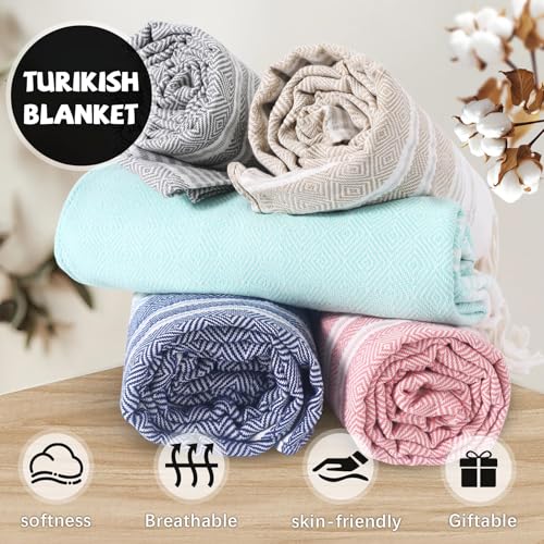 Large Throw Blanket Yoga Blanket Turkish Beach Towel Mens Birthday Gift Ideas Dad Father Day Husband Brother Uncle Boyfriend Male Boss Grandpa Him Appreciation Thank You Retirement 60th 50th 40th 30th - color: Dark Grey, size: Giant Large 82''x88''