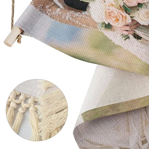 GUANGSHACORA Custom Cotton and Linen Hanging Wall Art Poster with Picture Text Painting Scroll Poster for Home Decor