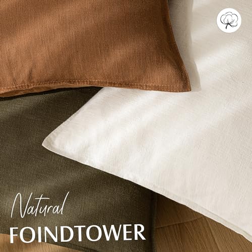 Foindtower Pack of 2, Decorative Linen Solid Throw Pillow Covers Soft Accent Cushion Case Boho Farmhouse Neutral Pillowcase for Chair Couch Sofa Bedroom Living Room Home Decor 16 x 16 Inch Cream White - color: Cream White, size: 16" x 16" (Pack of 2)