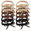 12 PCS Braided Hair Ties Bow Tie Hair Bracelets for Women Girls Elastic Hair Ties No Damage Ponytail Holders - color: Neutral