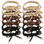 12 PCS Braided Hair Ties Bow Tie Hair Bracelets for Women Girls Elastic Hair Ties No Damage Ponytail Holders - color: Neutral