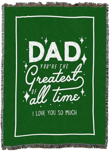 Pure Country Weavers Greatest Dad of All Time Blanket - Gift Tapestry Throw Woven from Cotton - Made in The USA (60X80) - color: Greatest Dad of All Time, size: 60x80