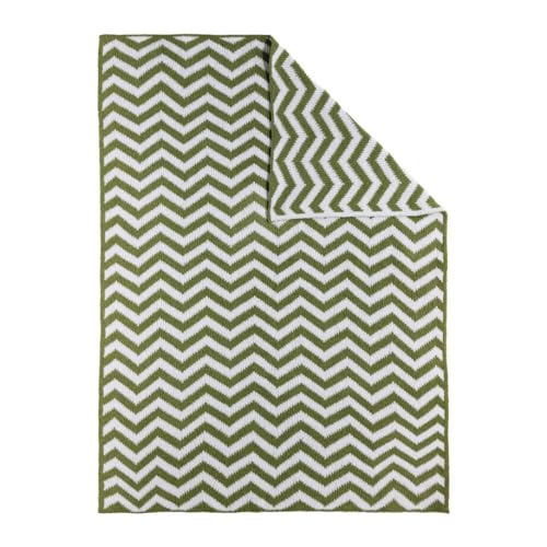 Living Textiles Sage Chevron Chenille Soft Baby Blanket Knitted Reversible Premium Cozy Fabric for Best Comfort -Infant,Toddler,Newborn,Swaddle,Nursery,Boy,Girl,Unisex,Throw,Crib,Stroller,Gift 40x30in - color: Sage Chevron