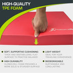 ProsourceFit Exercise Balance Pad, Non-Slip Cushioned Foam Mat & Knee Pad for Fitness and Stability Training, Yoga, Physical Therapy - color: Red, size: L - (15.5" x 12.75")