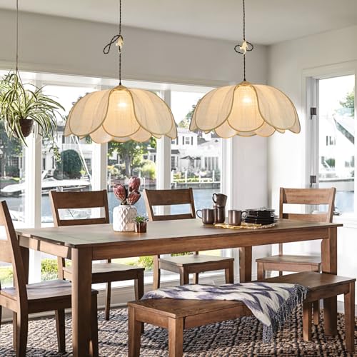 Boho Light Fixture, 25.6" Hand Woven Rattan Chandelier, Boho Chandelier with Brass Cat Hook for Dining Room, Living Room, Kitchen, Bedroom and Restaurant - size: 25.6 in