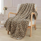 Fleece Throw Blanket 50" x 70" - Soft Cozy Microfiber Plush Blanket, Lightweight Warm Throw for Couch Bed Sofa Chair, All Season Use, Sand Leopard - color: Sand Leopard