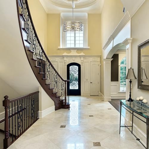 ACNKTZ 19.7'' Double Round Metal Chandelier, 5-Light Modern Farmhouse Dining Room Lights Over Table, Gold Chandelier for Hallway Kitchen Island Entryway Stairwell, Silver with Gold Interior - color: Silver with Gold Interior, size: 19.7"/5-Light