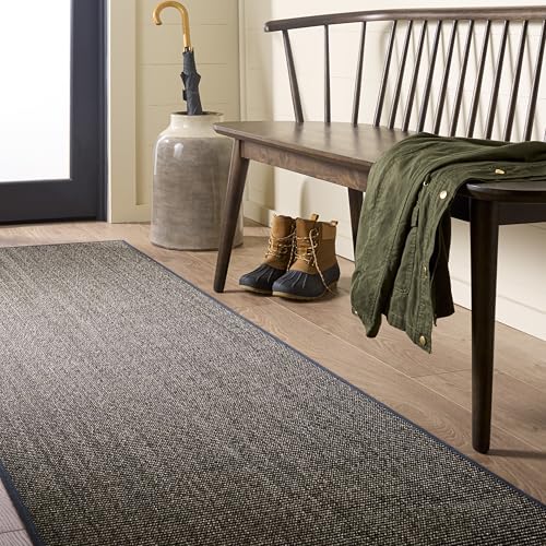 Martha Stewart x SAFAVIEH Area Rug Collection - 2'3" x 10' Runner, Charcoal, Sisal & Jute, Farmhouse Style, Ideal for Living Room, Foyer, Bedroom, Hallway (MSR9501F) - color: Charcoal, size: 2'3" x 10' (Runner)