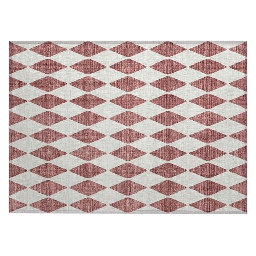 Addison Rugs Chantille ACN578 Burgundy 1'8" x 2'6" Indoor Outdoor Area Rug, Easy Clean, Machine Washable, Non Shedding, Bedroom, Living Room, Dining Room, Kitchen, Patio Rug - color: Burgundy, size: 1'8" x 2'6" (Rectangular)