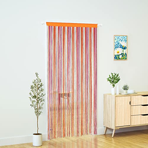 YaoYue Doorway String Curtain Door Curtains,Boho Hippie Hanging Fringe Room Divider for Patio Bedroom Closet Kitchen Laundry,Room Window Wall Door Decor(39×79in/100×200cm,Rainbow) - color: Rainbow, size: 39"W x 79"L (Pack of 1)