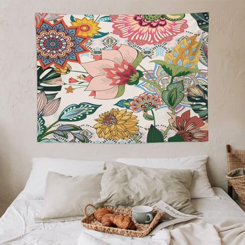 Vintage Boho Floral Tapestry Wall hanging,Bohemian Blossom Tapestries, Multi Color Tapestry for Bedroom Home Hippie Wall Decor 40"x30" - color: Boho Floral-2, size: W40xL30in