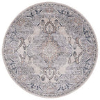 SAFAVIEH Oregon Collection 6'7" Round Beige/Grey ORE898B Oriental Distressed Non-Shedding Dining Room Entryway Foyer Living Room Bedroom Area Rug - size: 6'7" (Round)