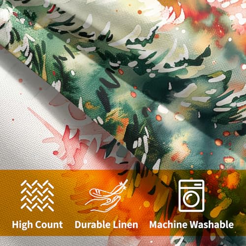 Christmas Theme Pillow Covers 16x16 Inches Colorful Pine Tree Throw Pillow Case Set of 2 Christmas Decorative Pillow Cover Cotton Linen Cushion Cover for Home Couch Sofa Livingroom - color: Colorful Pine Tree, size: 16" x 16" (Pack of 2)