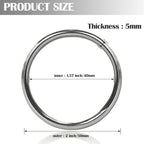 Ewparts Metal Rings 2 inch Macrame Metal Rings for Crafts for Macrame Plant Hangers Dog Collars 10 Pack 5mm Thick Welded Heavy Duty O Ring 2 in Buckle 50mm O Rings for Jewellry Making,Sewing