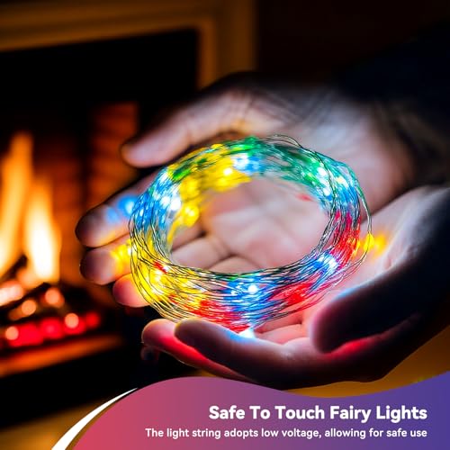 LitHome 2 Pack Multicolor Fairy Lights Battery Operated, 20 FT 60 LED Twinkle Lights Battery Operated 2 Modes, Waterproof Led Fairy String Light for Indoor Outdoor Christmas Wedding Bedroom Decor - color: Multicolor, size: 2 Pack