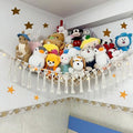 Large Stuffed Animal Net or Hammock, Boho Macrame Toy Hammock with LED Lights, Decorate Room Space Saving Pet Net for Stuffed Animals, Suitable for Nursery, Playroom, Kids Bedroom - style: A