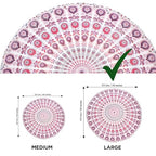 raajsee Mandala Round Beach Tapestry Hippie/Boho Beach Blanket Roundie/Indian Cotton Throw Bohemian Round Table Cloth/Yoga Mat Meditation Picnic Rugs 70 inch Circle (WHITE PINK) - color: WHITE PINK
