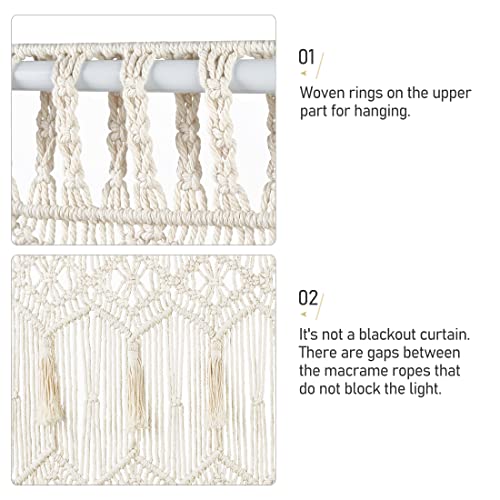 Mkono Macrame Curtain Large Boho Woven Wall Hanging Window Curtains Handmade Bohemian Decor for Window Doorway Closet Wedding Backdrop Arch Bedroom Living Room Apartment, 51''Wide x 70''Long - size: 51"W x 70"L