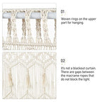 Mkono Macrame Curtain Large Boho Woven Wall Hanging Window Curtains Handmade Bohemian Decor for Window Doorway Closet Wedding Backdrop Arch Bedroom Living Room Apartment, 51''Wide x 70''Long - size: 51"W x 70"L